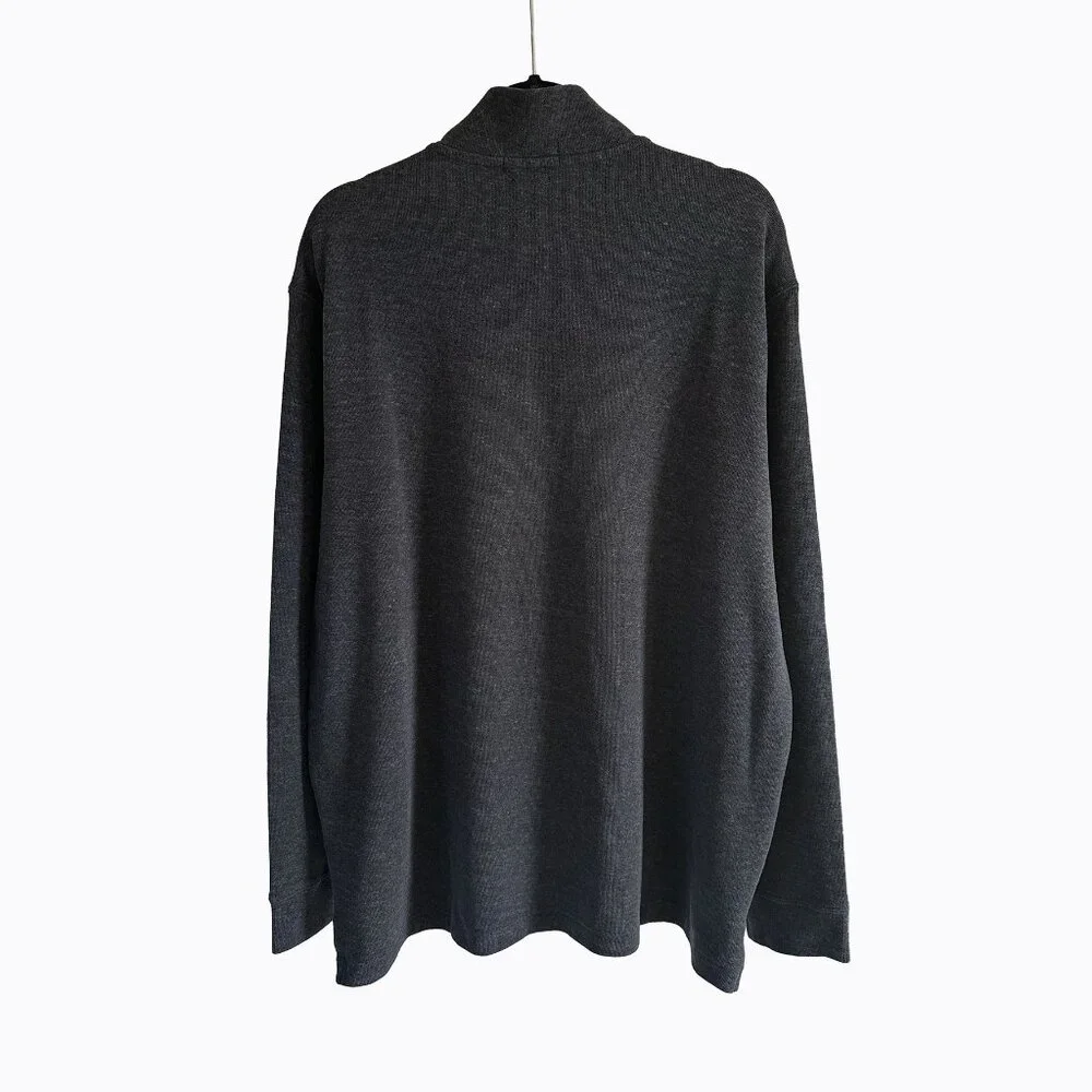 Polo Ralph Lauren Quarter-Zip Pullover XL Estate-Rib Charcoal Preppy Authentic